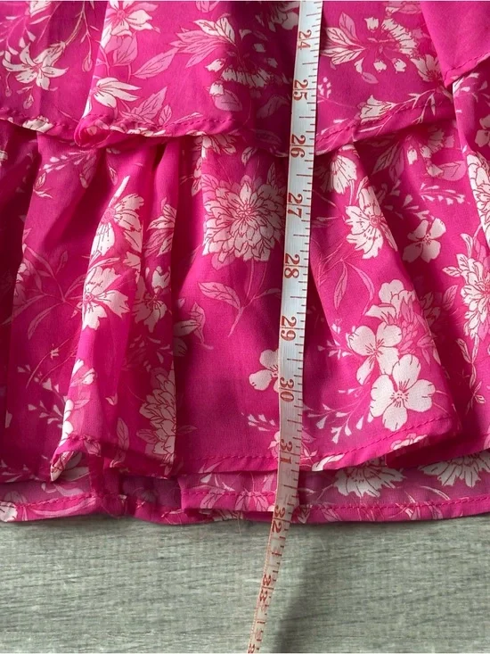 Japna Hot Pink Floral Wrap Dress Cottage - Picture 4 of 7